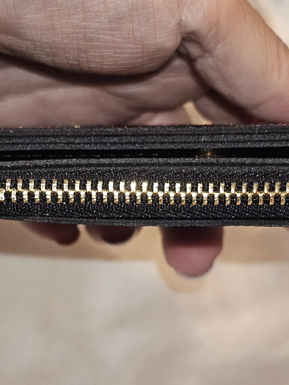 Black Embroidered Cherry Zip Wallet